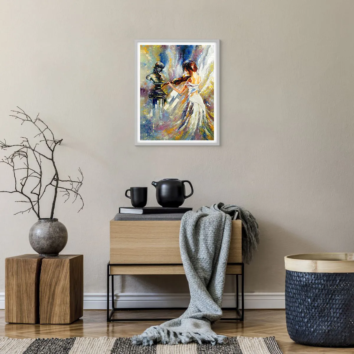 Affiche dans un cadre blanc - Poster - Revivre avec émotion - 40x50 cm