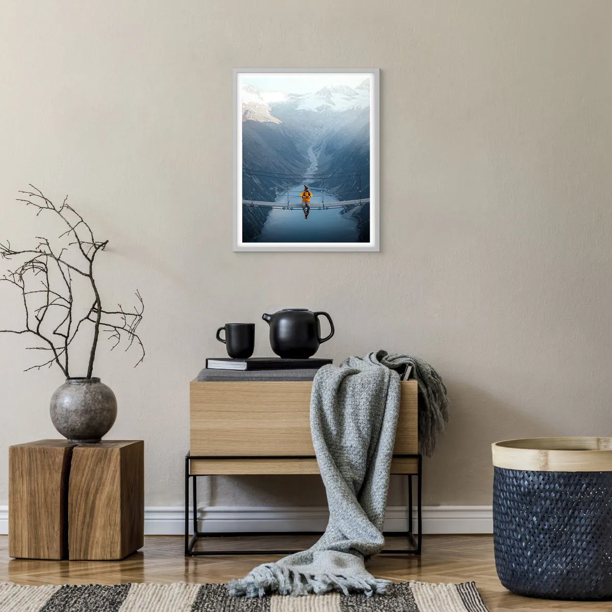 Poster in einem weißen Rahmen - Entzückt in der Schwebe - 40x50 cm