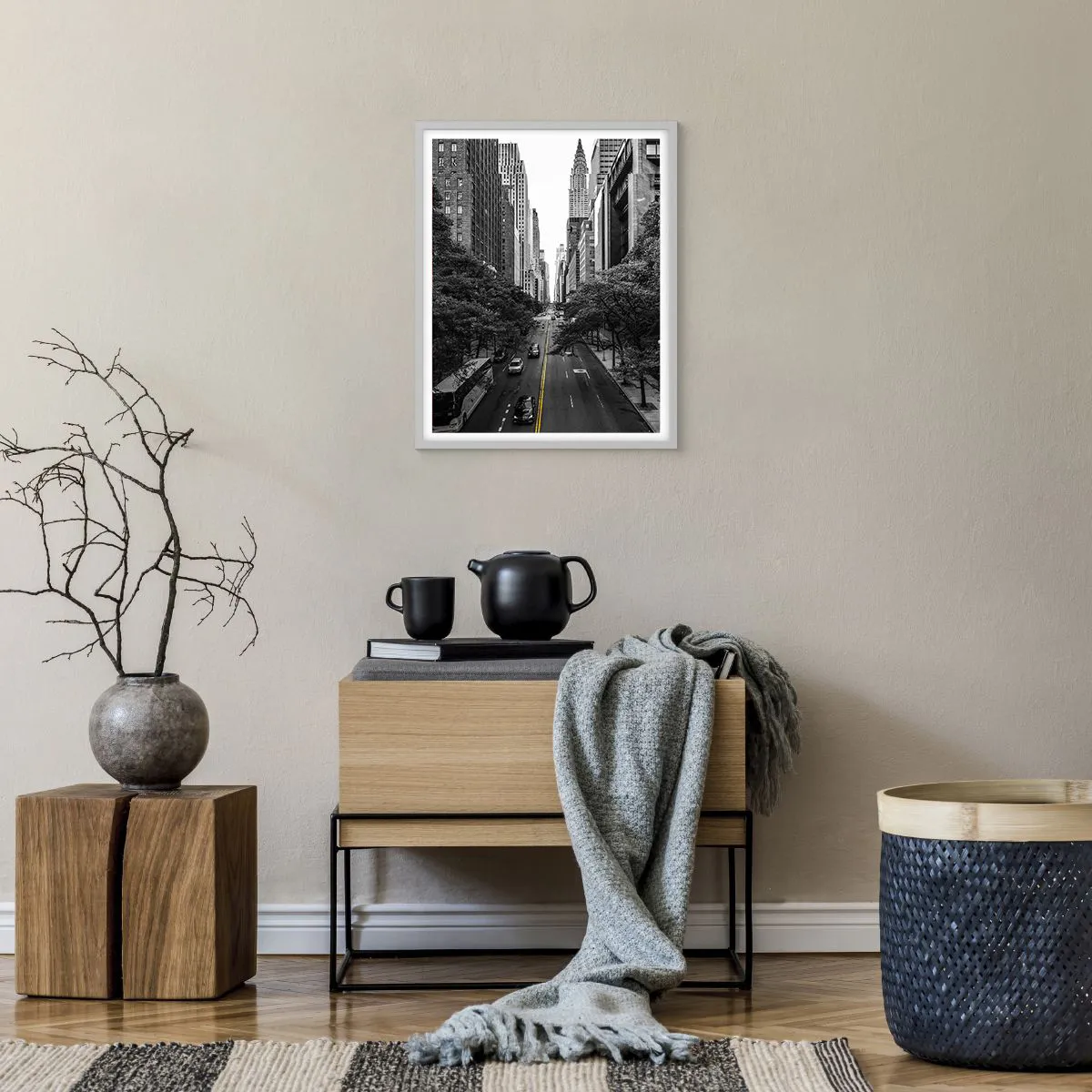 Poszter fekete keretben - New Yorki reggel - 40x50 cm