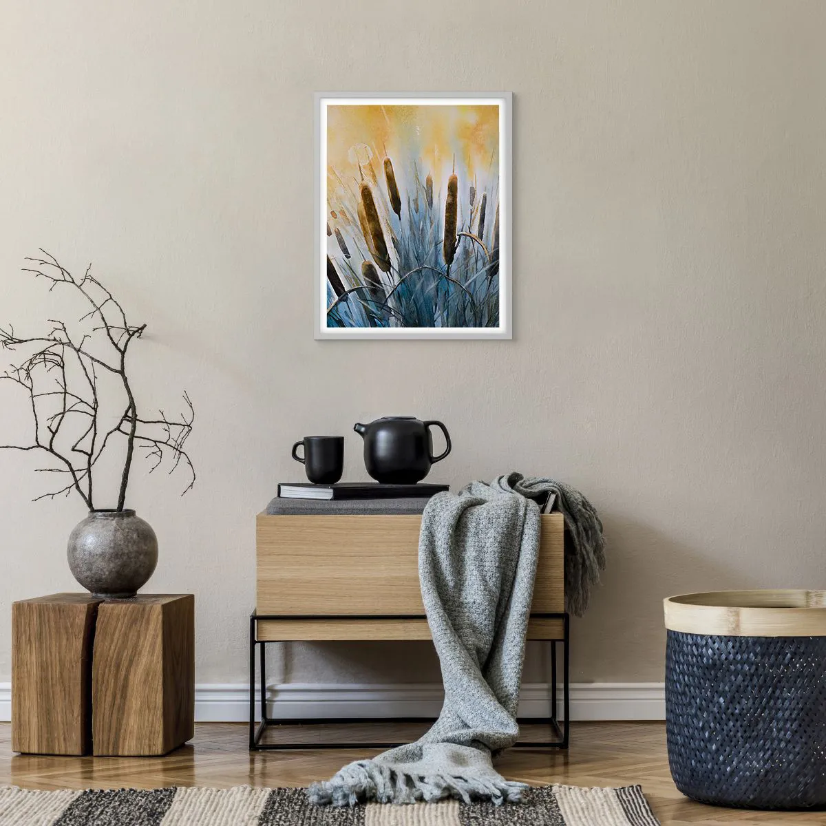 Plagát v bielom ráme - Chlad vody, žiara slnka - 40x50 cm