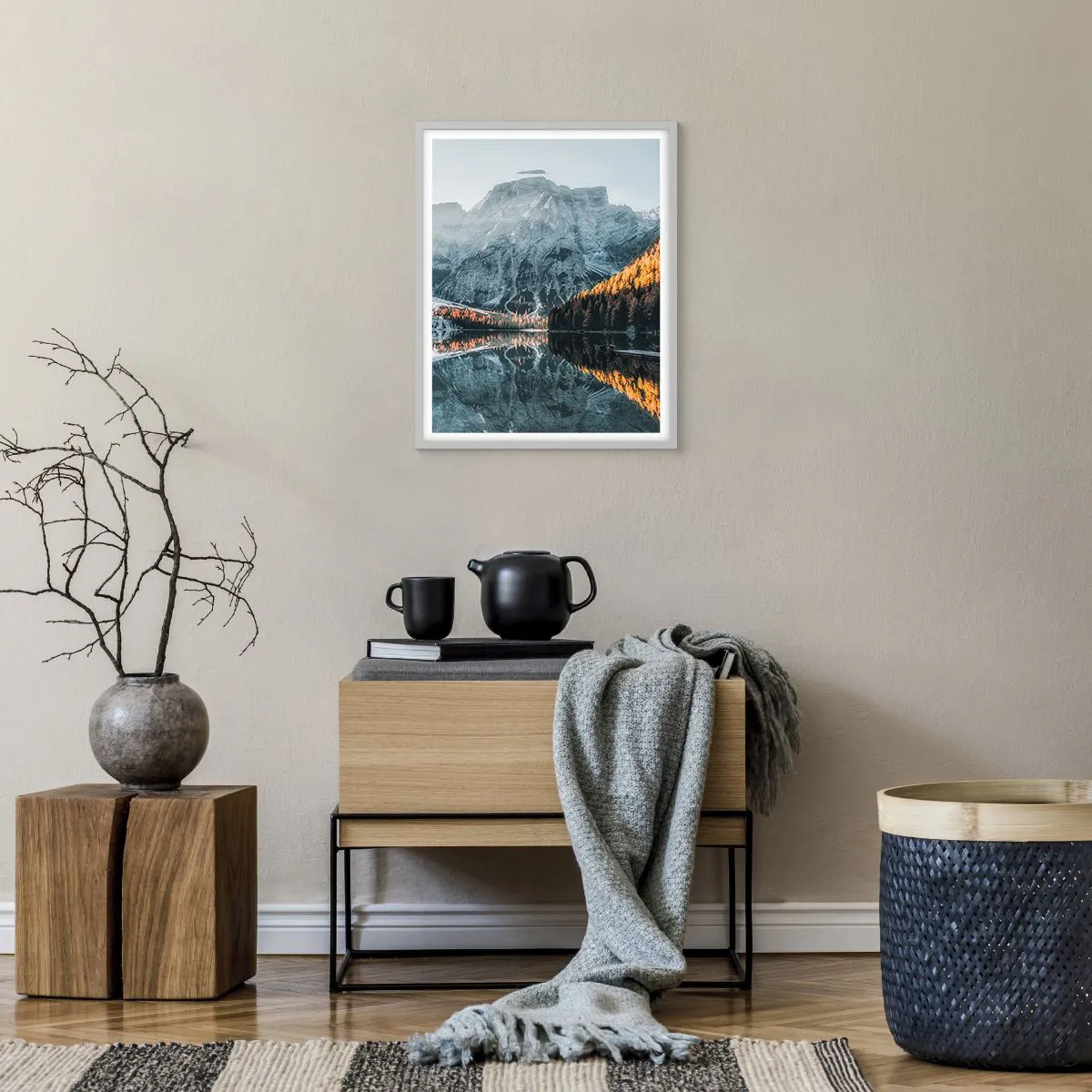 Poster in einem weißen Rahmen - Spiegellandschaft - 40x50 cm