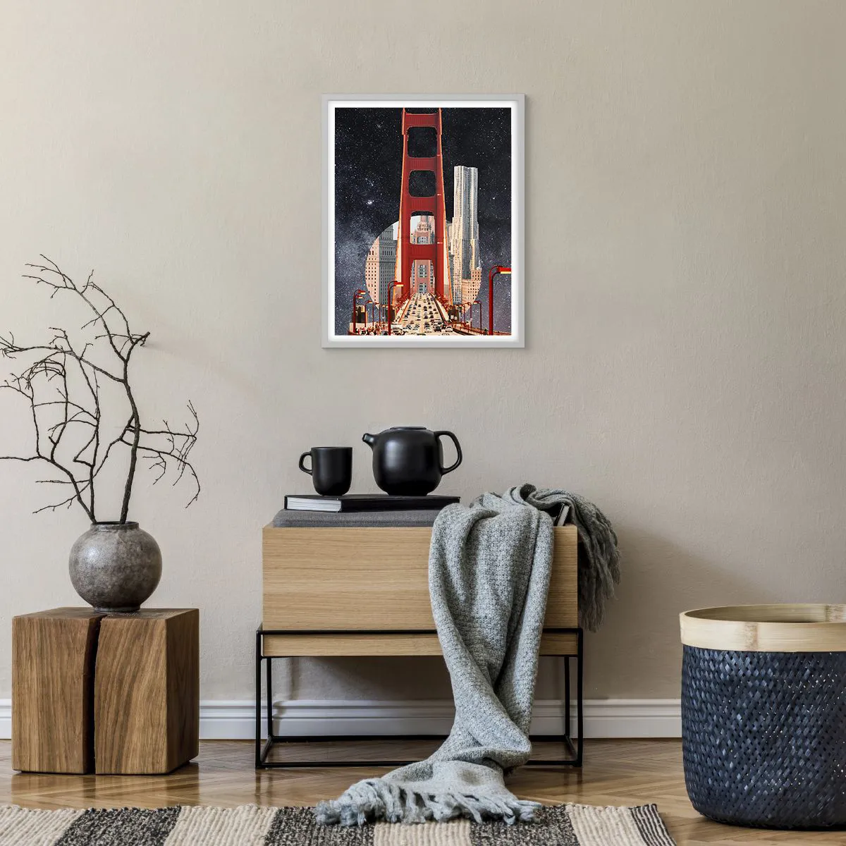 Affisch i vit ram - Alltid i centrum - 40x50 cm