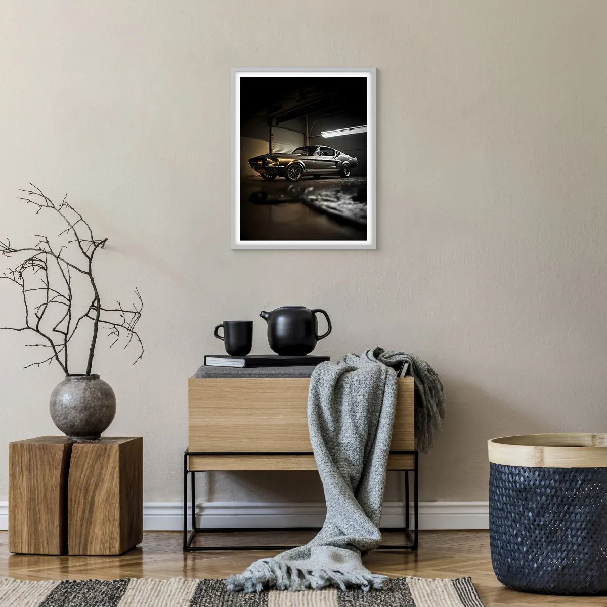 Affiche dans un cadre blanc - Poster - Retour dans le passé - 40x50 cm