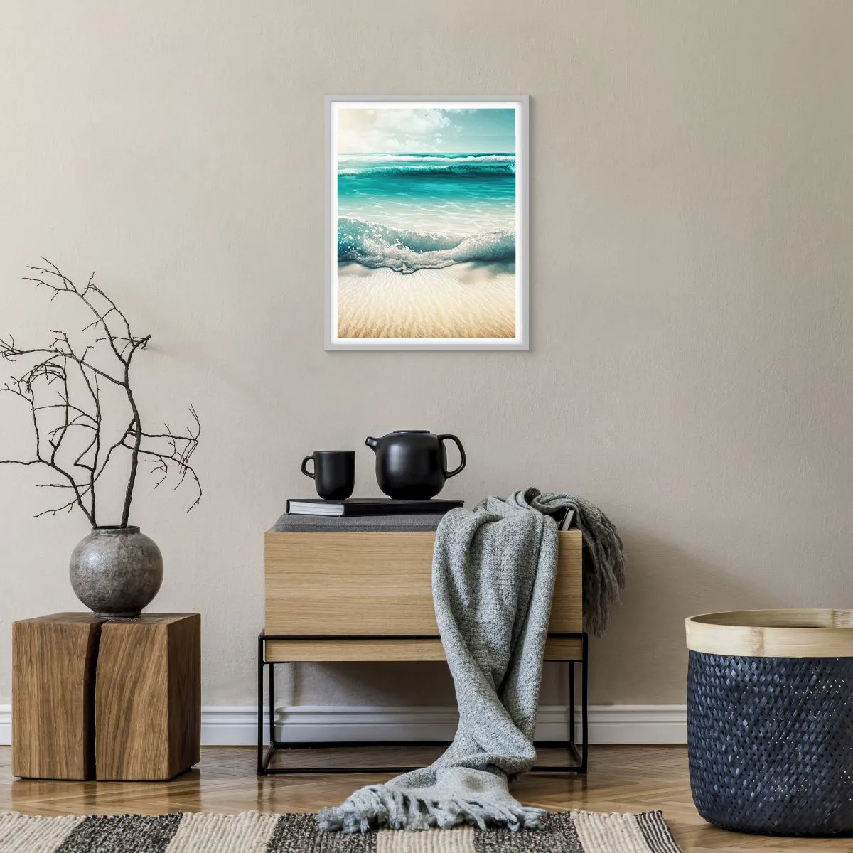 Póster en marco blanco - Calma oceánica - 40x50 cm