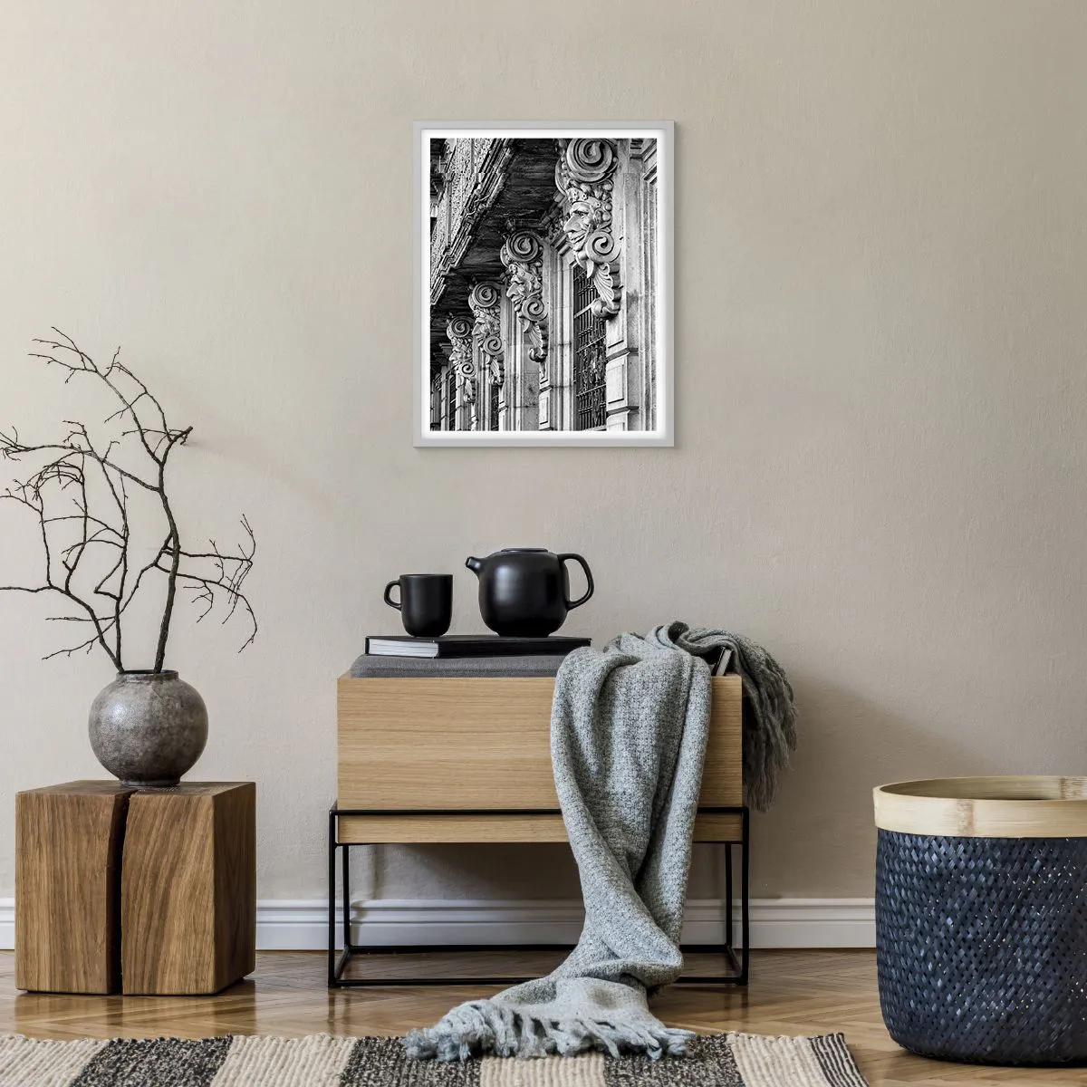 Affiche dans un cadre blanc - Poster - Incroyable Barcelone - 40x50 cm