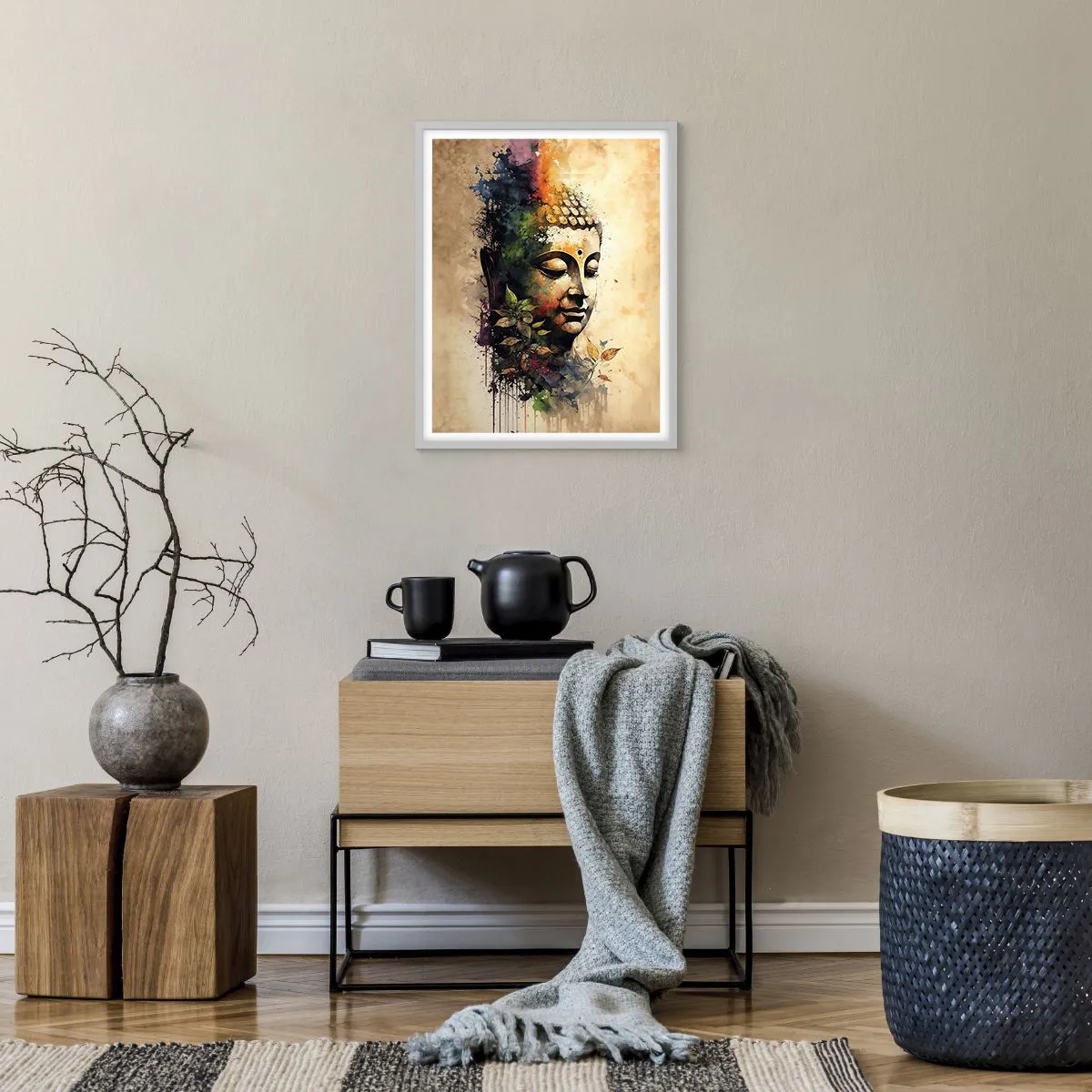 Plakat w białej ramie - Namaste! - 40x50 cm