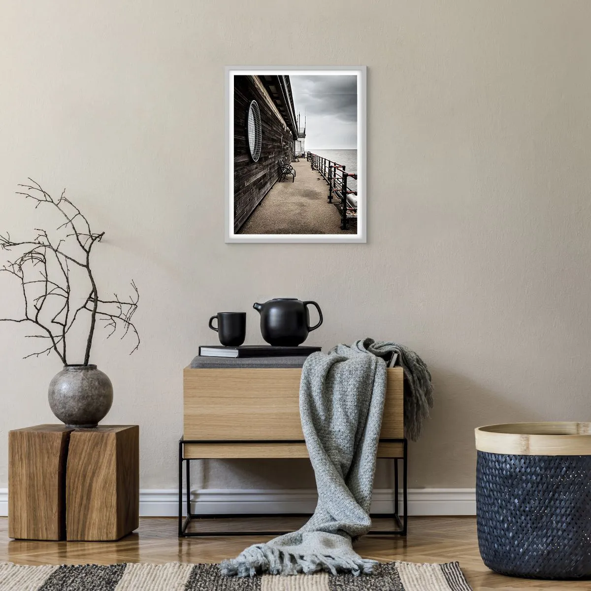 Poster in einem weißen Rahmen - Die Zeit blieb stehen - 40x50 cm