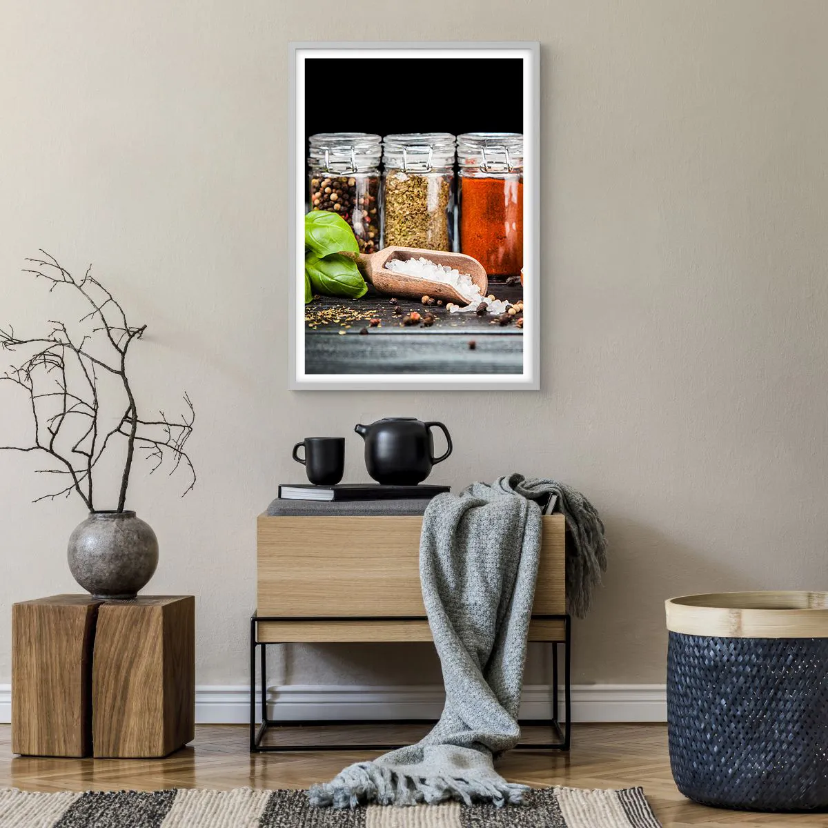 Plakát v bílém rámu - Aby měl život chuť - 50x70 cm