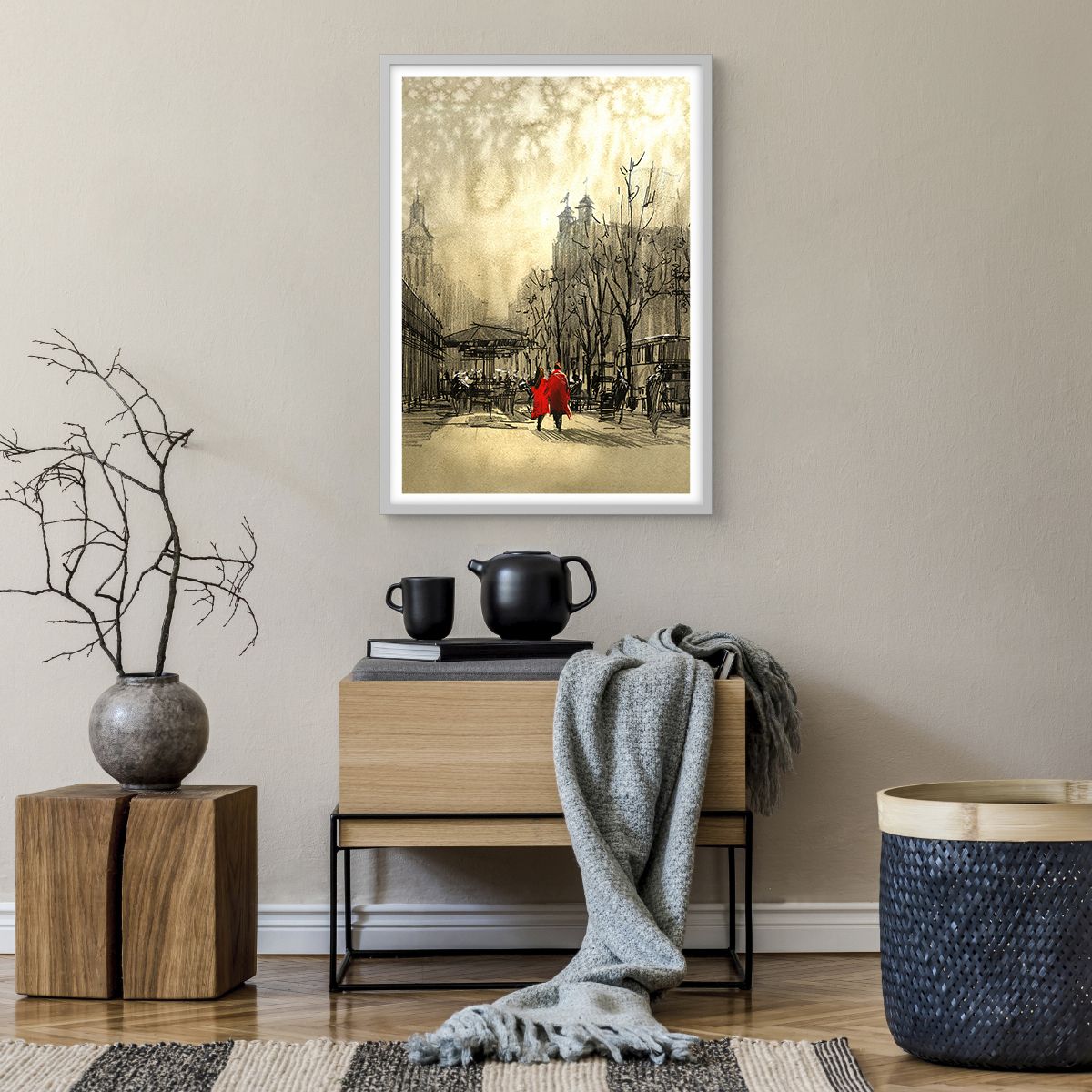 Poster in cornice bianca 50x70 cm - Appuntamento nella nebbia di Londra -  Arttor - Decorazioni da parete moderne e originali, per il salotto e la  camera da letto