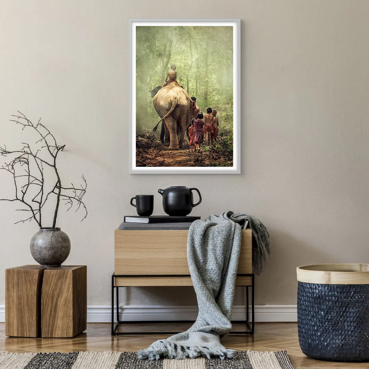 Affiche dans un cadre blanc - Poster - Nouveau livre de la jungle - 50x70 cm