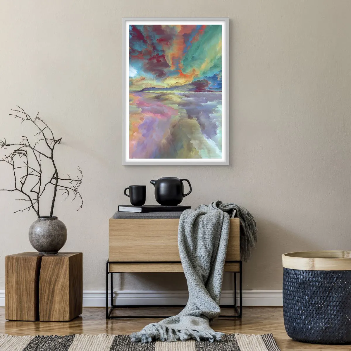 Affiche dans un cadre blanc - Poster - Deux paradis - 50x70 cm