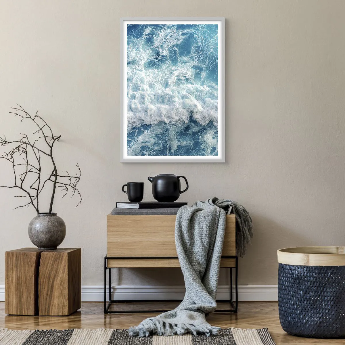 Affiche dans un cadre blanc - Poster - Joyeusement et en sautant - 50x70 cm