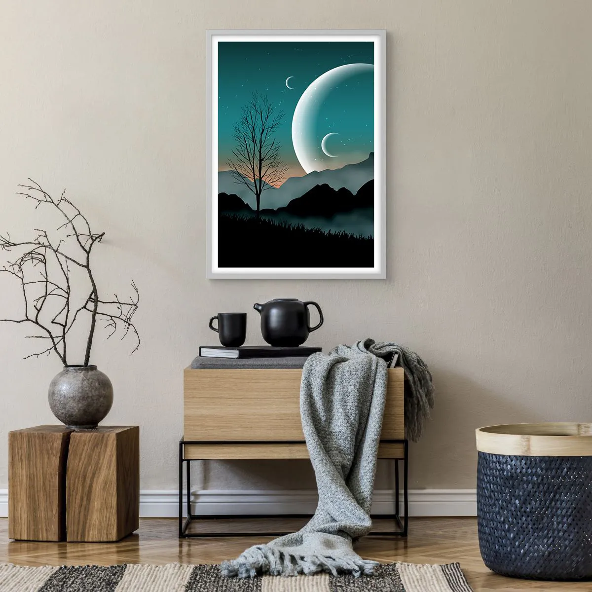 Poster in white frmae - Carnival of a Starry Night - 50x70 cm