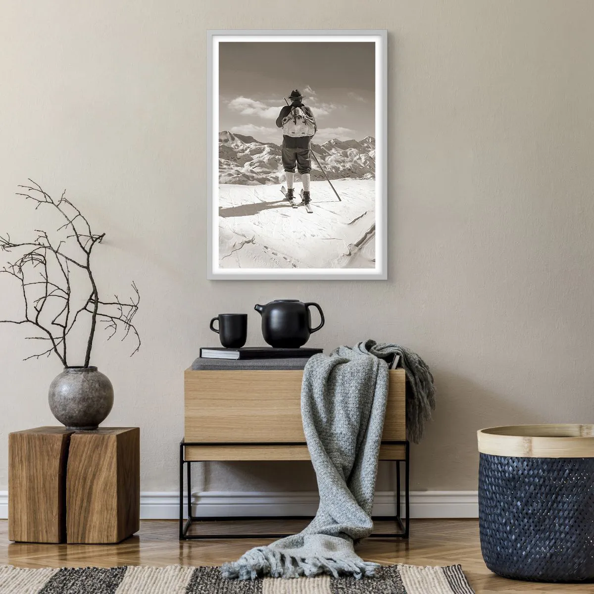 Poster în ramă albă - Și munții sunt la fel - 50x70 cm