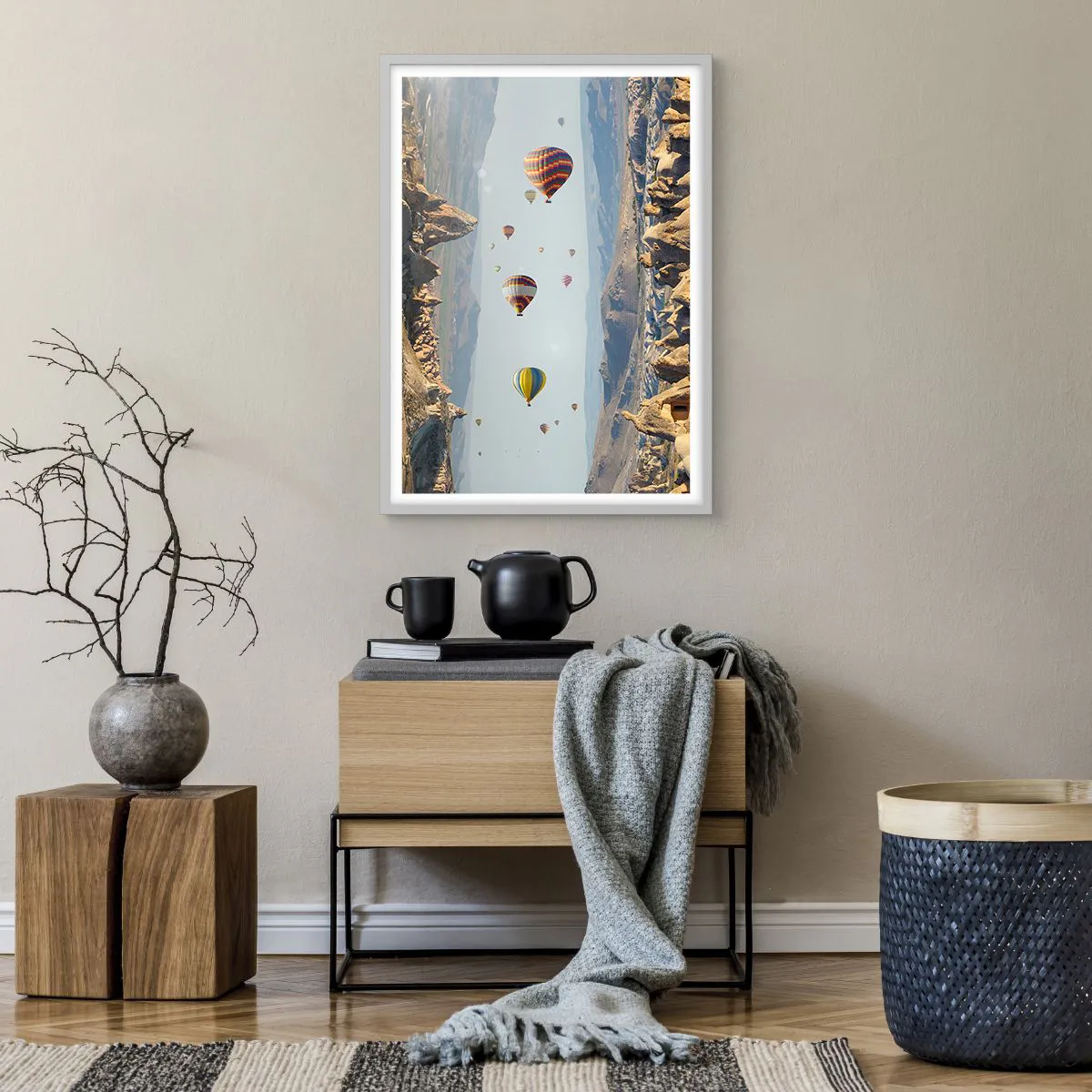 Affiche dans un cadre blanc - Poster - Ici, tout est possible - 50x70 cm