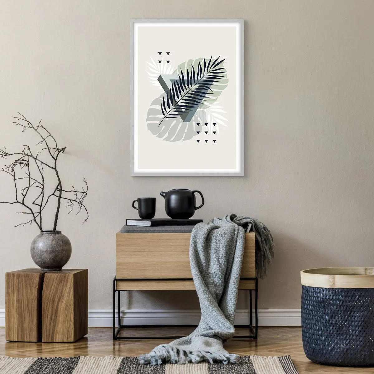 Affiche dans un cadre blanc - Poster - Nature et géométrie - deux odres? - 50x70 cm