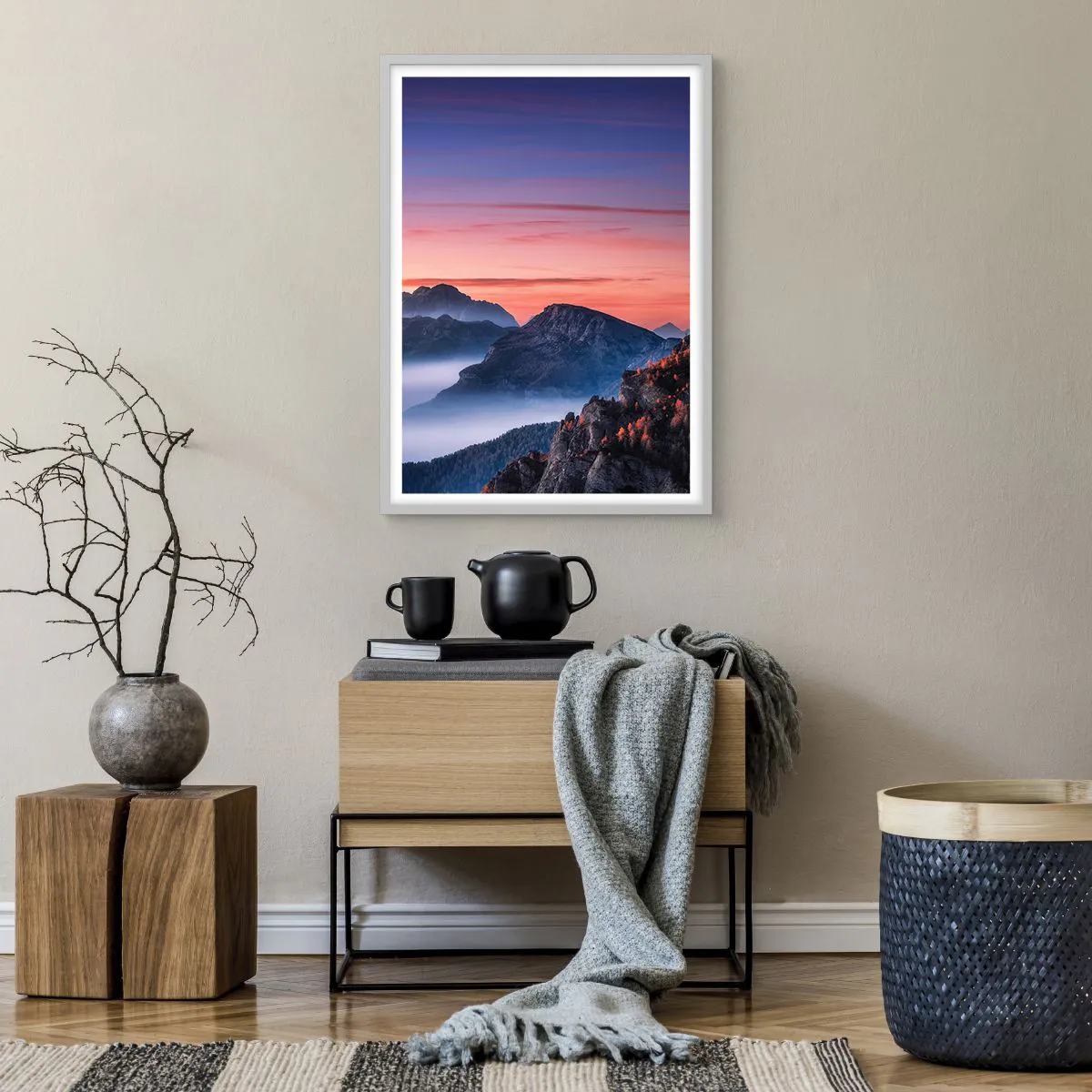 Affisch i vit ram - Över dalarna - 50x70 cm