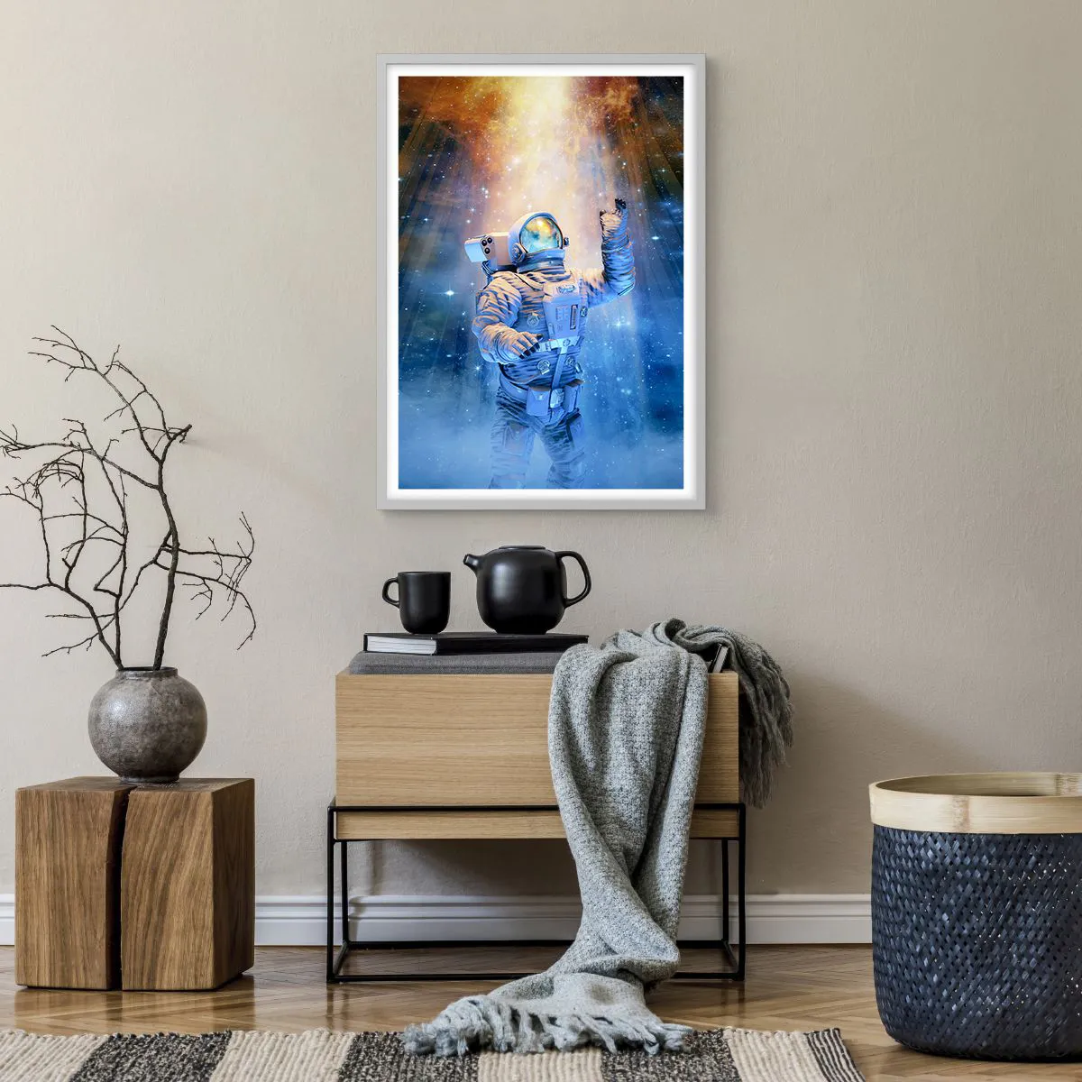 Poster in white frmae - Finally at the Destination - 50x70 cm