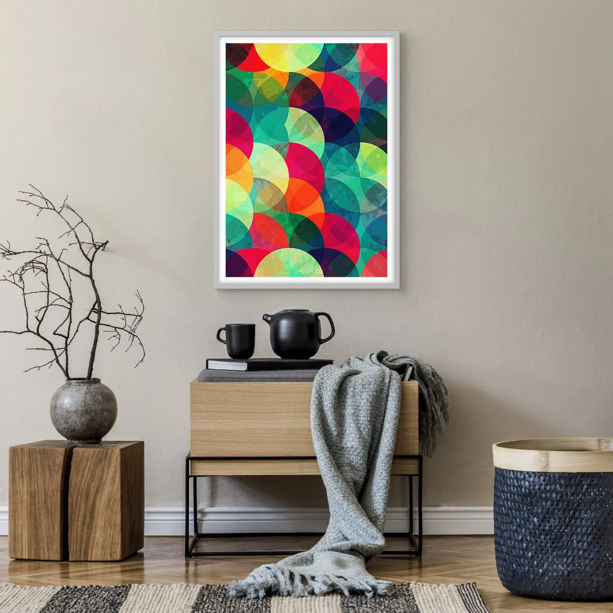 Poster în ramă albă - Să intrăm în curcubeu - 50x70 cm