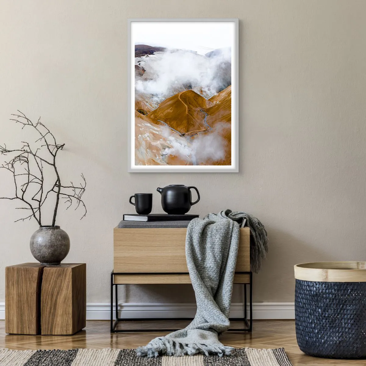 Pôster em moldura branca - A beleza crua da Islândia - 50x70 cm