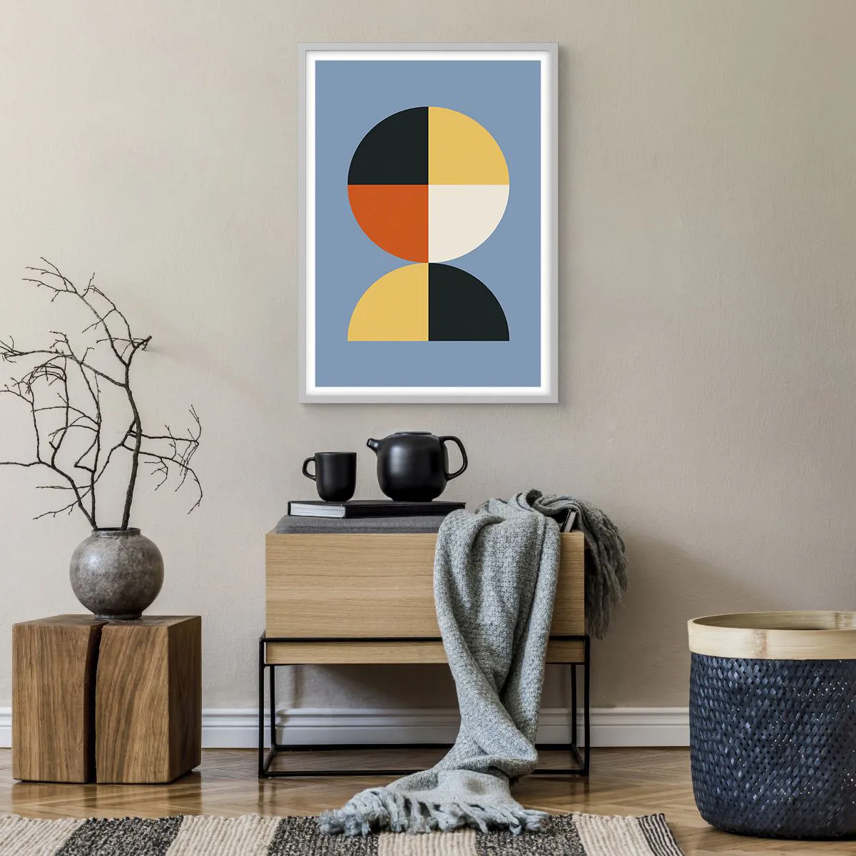 Affiche dans un cadre blanc - Poster - Regarde et compte - 50x70 cm