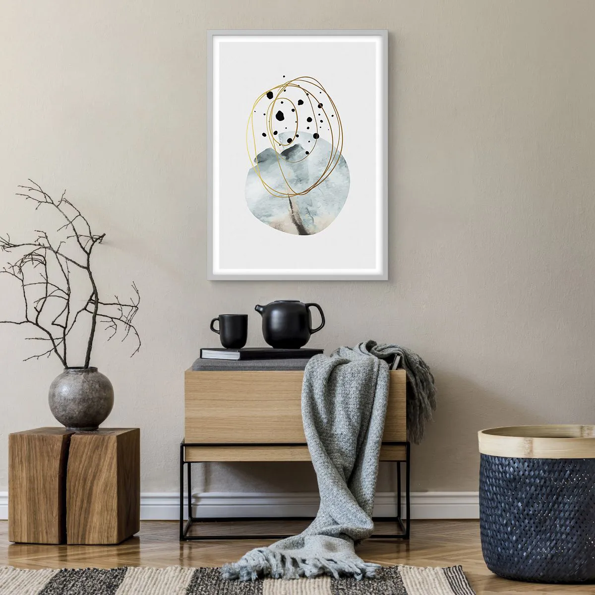 Poster in een witte lijst - Omarmd door de ruimte - 50x70 cm