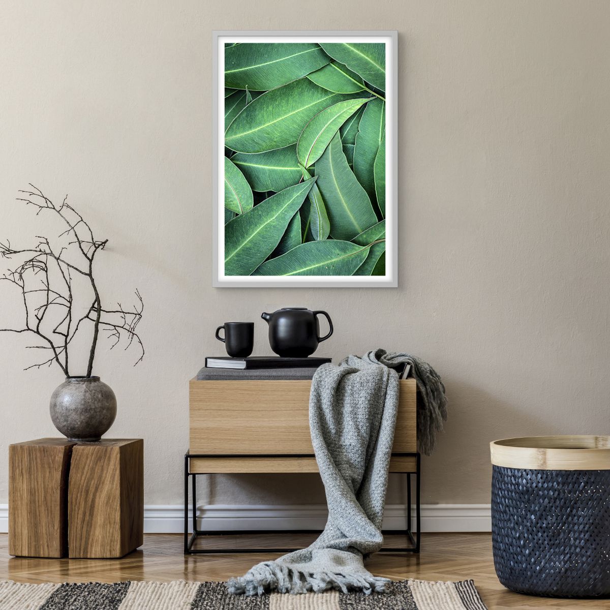 Affiche dans un cadre blanc Feuilles, Affiche dans un cadre blanc Eucalyptus, Affiche dans un cadre blanc La Nature, Affiche dans un cadre blanc Plante Tropicale, Affiche dans un cadre blanc Flore