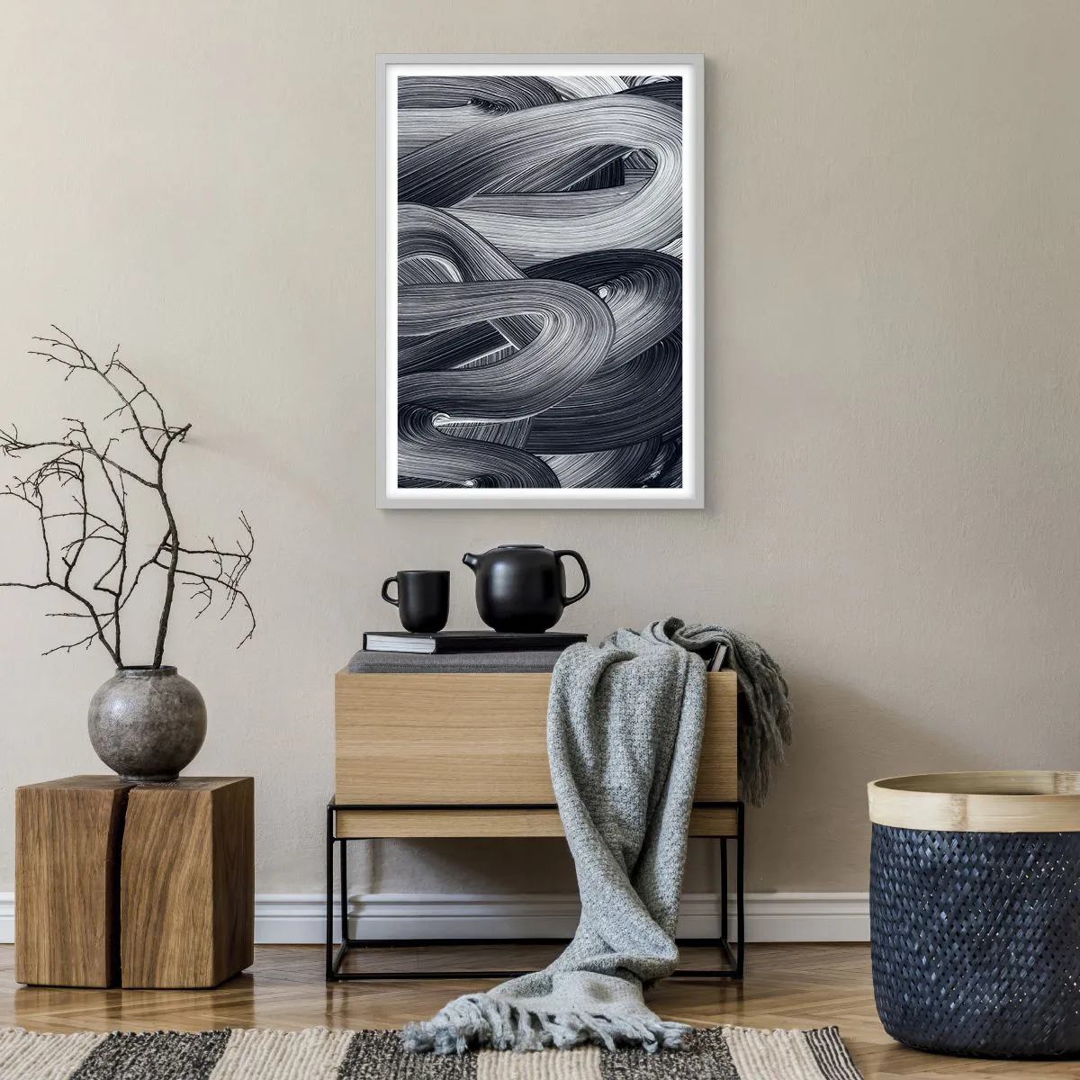 Poster in white frmae - Fluidity of Reality - 50x70 cm