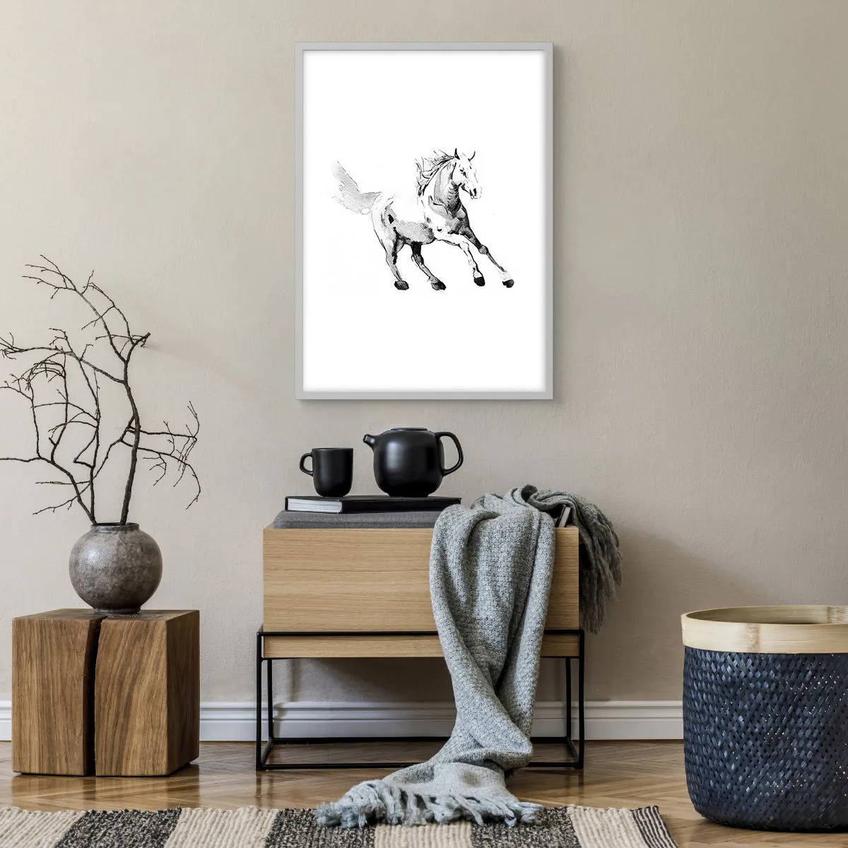 Poster in einem weißen Rahmen - Ungezähmte Seele - 50x70 cm