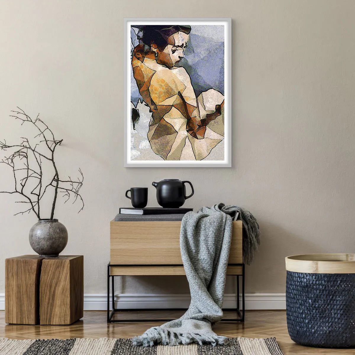 Poster in white frmae - In the Spirit of Cubism - 50x70 cm