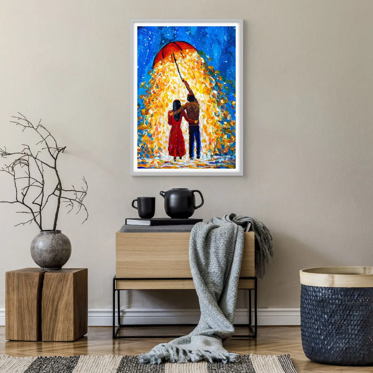 Plagát v bielom ráme - Mágia daždivého večera? - 50x70 cm