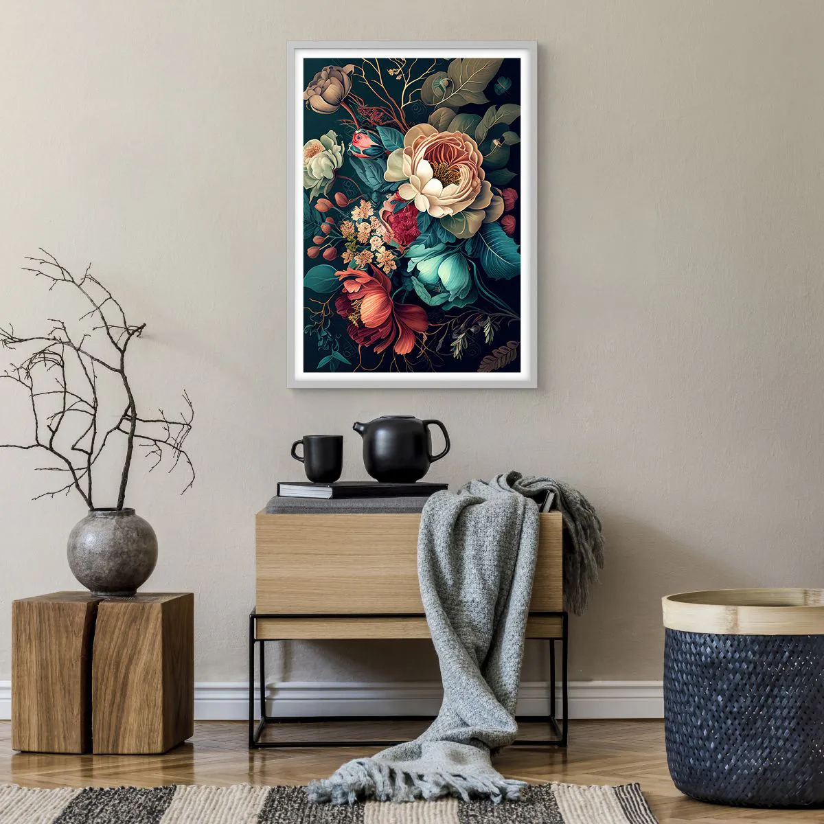 Affiche dans un cadre blanc - Poster - le charme du 19ème siècle - 50x70 cm