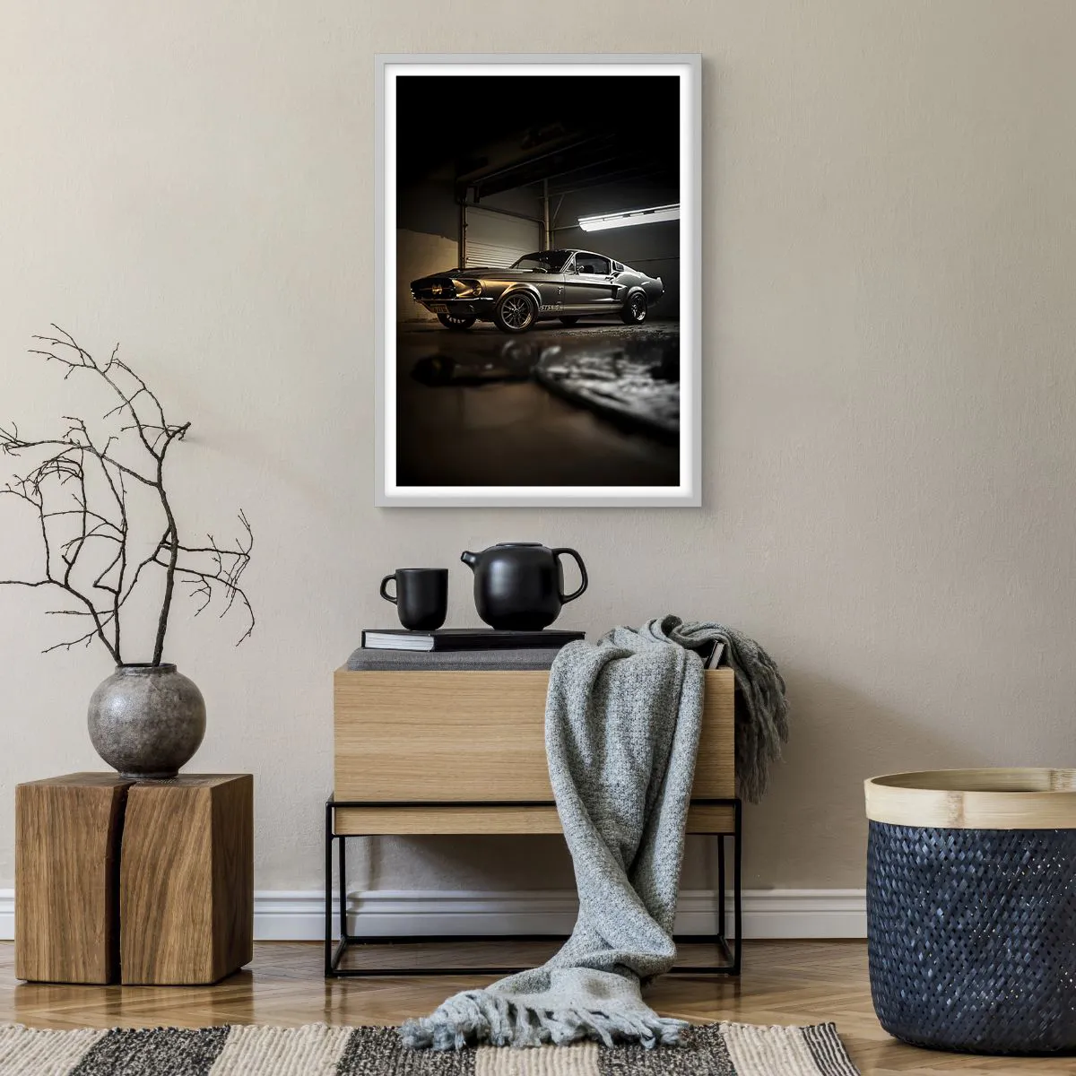 Affiche dans un cadre blanc - Poster - Retour dans le passé - 50x70 cm