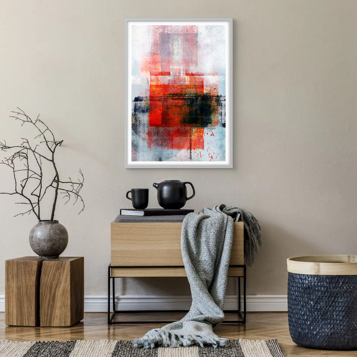 Affiche dans un cadre blanc - Poster - Composition embrasée - 50x70 cm