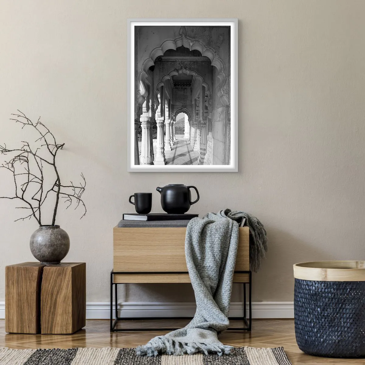 Póster en marco blanco - El escenario de los cuentos de Oriente - 50x70 cm