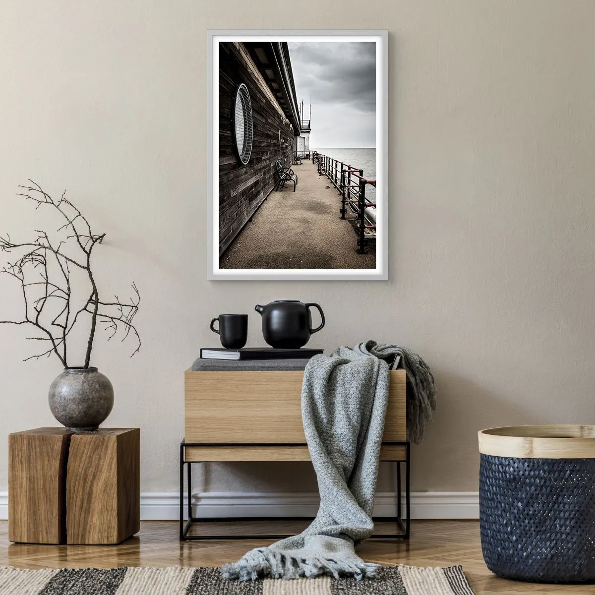 Affiche dans un cadre blanc - Poster - Le temps s'est arrêté - 50x70 cm