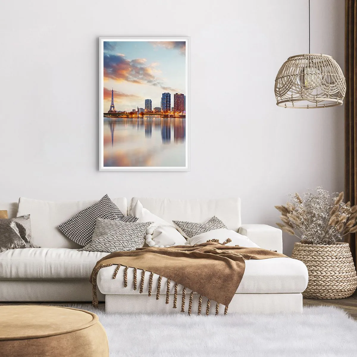 Póster en marco blanco - La calma monumental de París - 61x91 cm