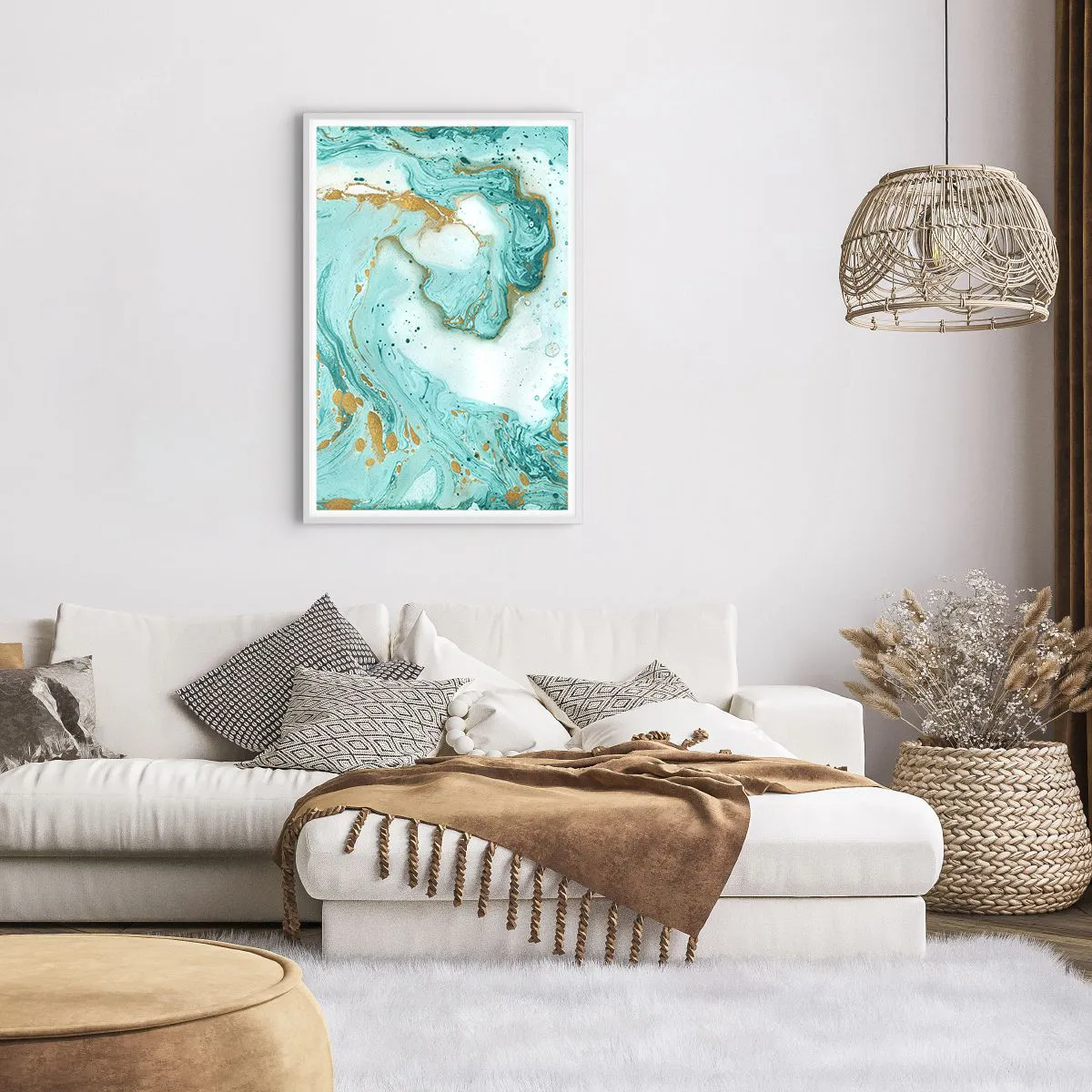 Poster in white frmae - Under the Great Wave of the Edo Period - 61x91 cm