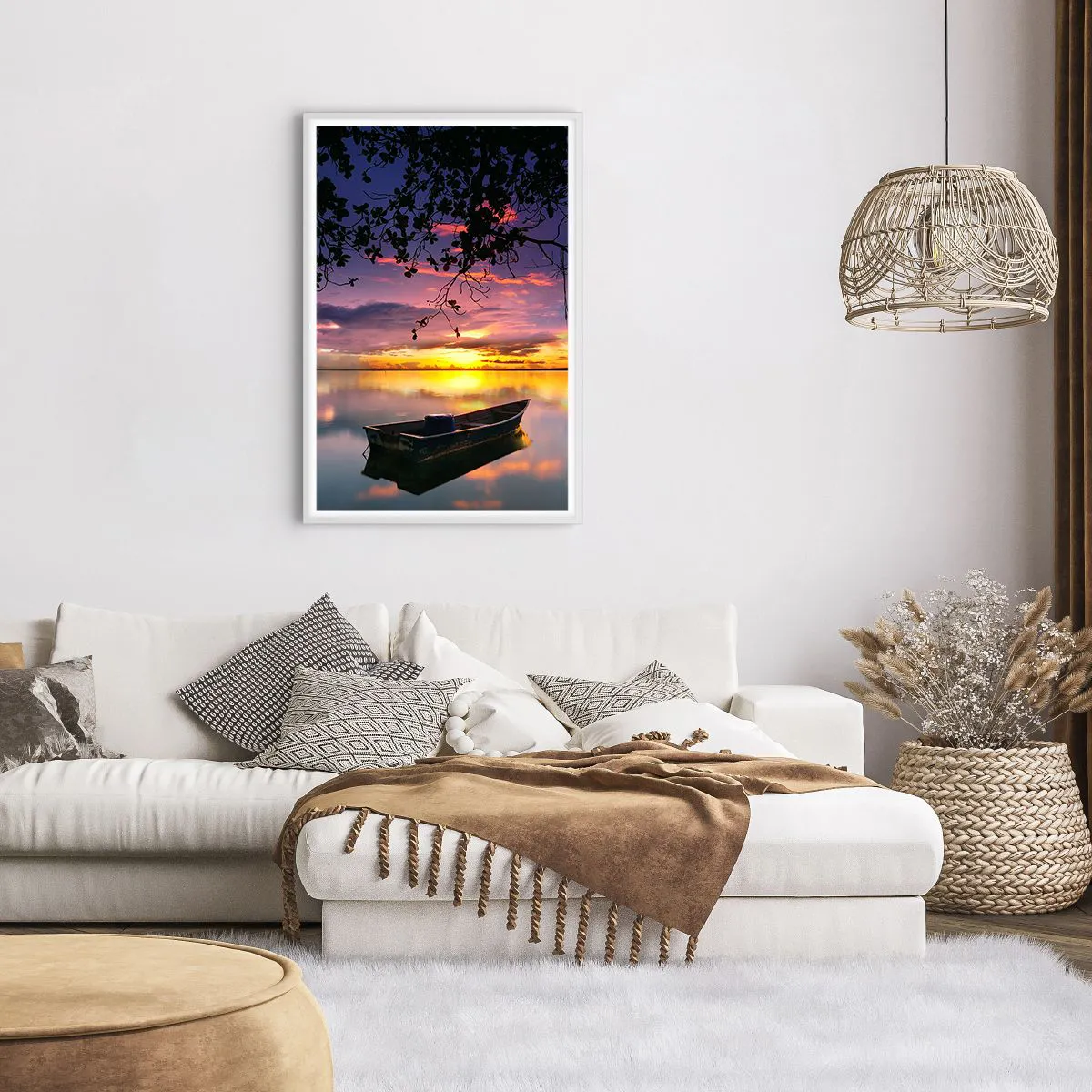 Poster in een witte lijst - "Je lijkt midden in de lucht te hangen..." - 61x91 cm