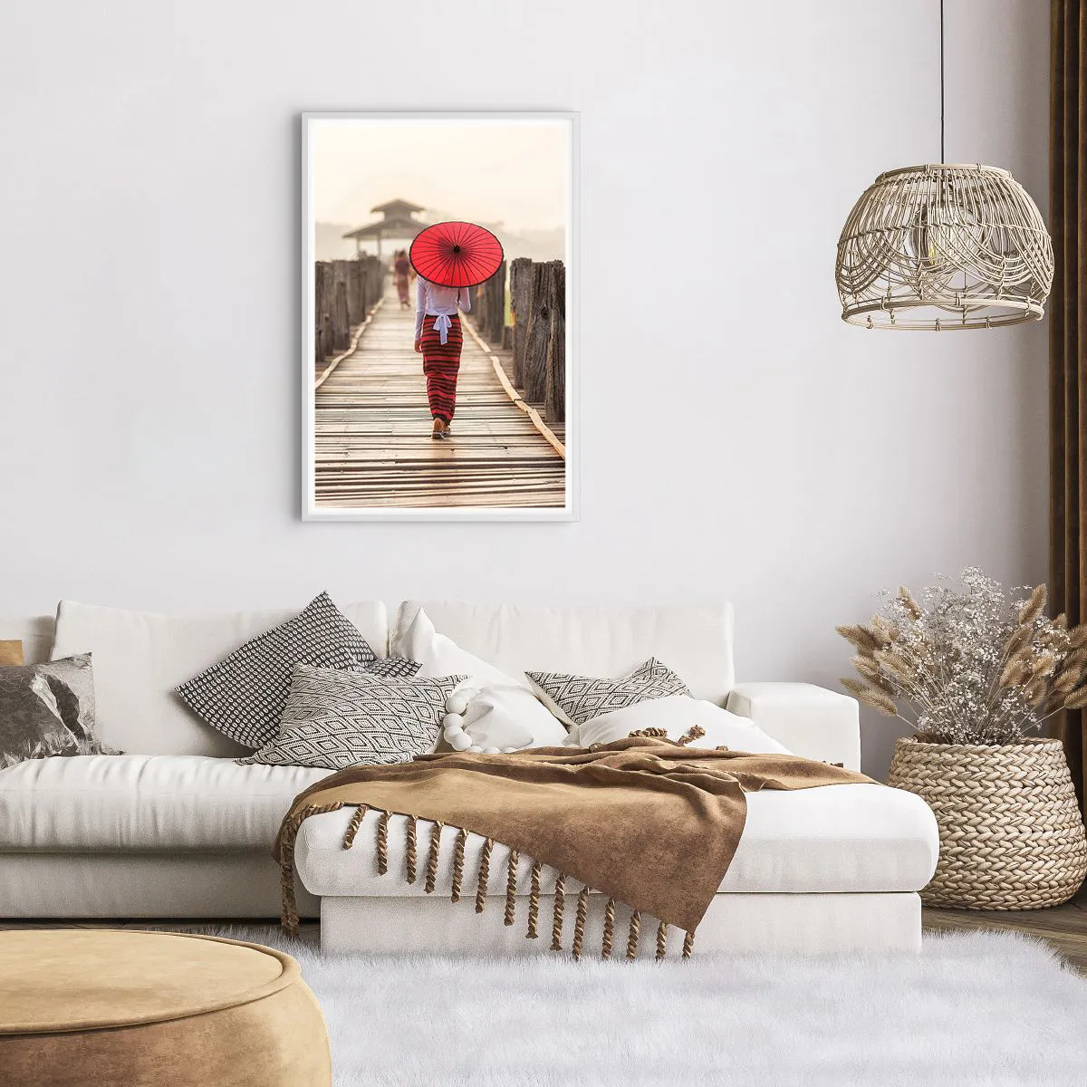 Plakát v bílém rámu - Na starém mostě - 61x91 cm