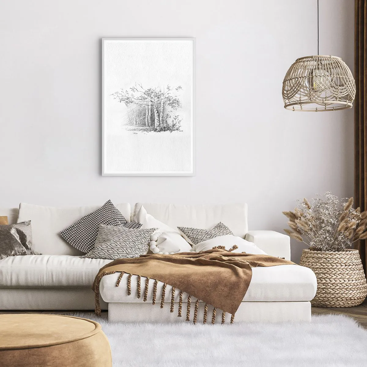 Poszter fekete keretben - A nyírerdő fénye - 61x91 cm