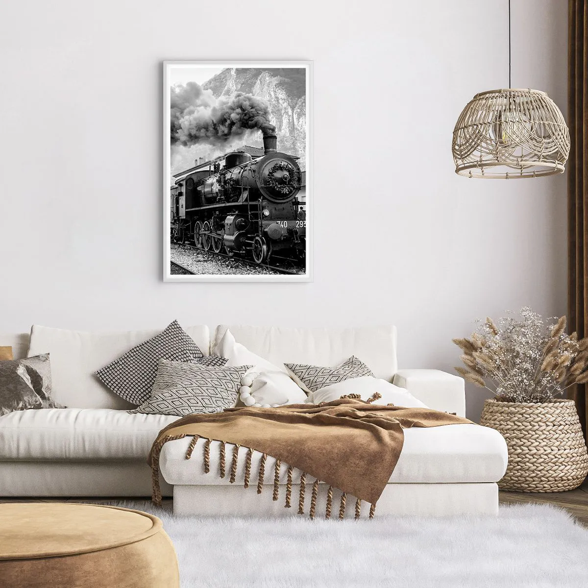 Poszter fekete keretben - Indulását a mozdony várja… - 61x91 cm