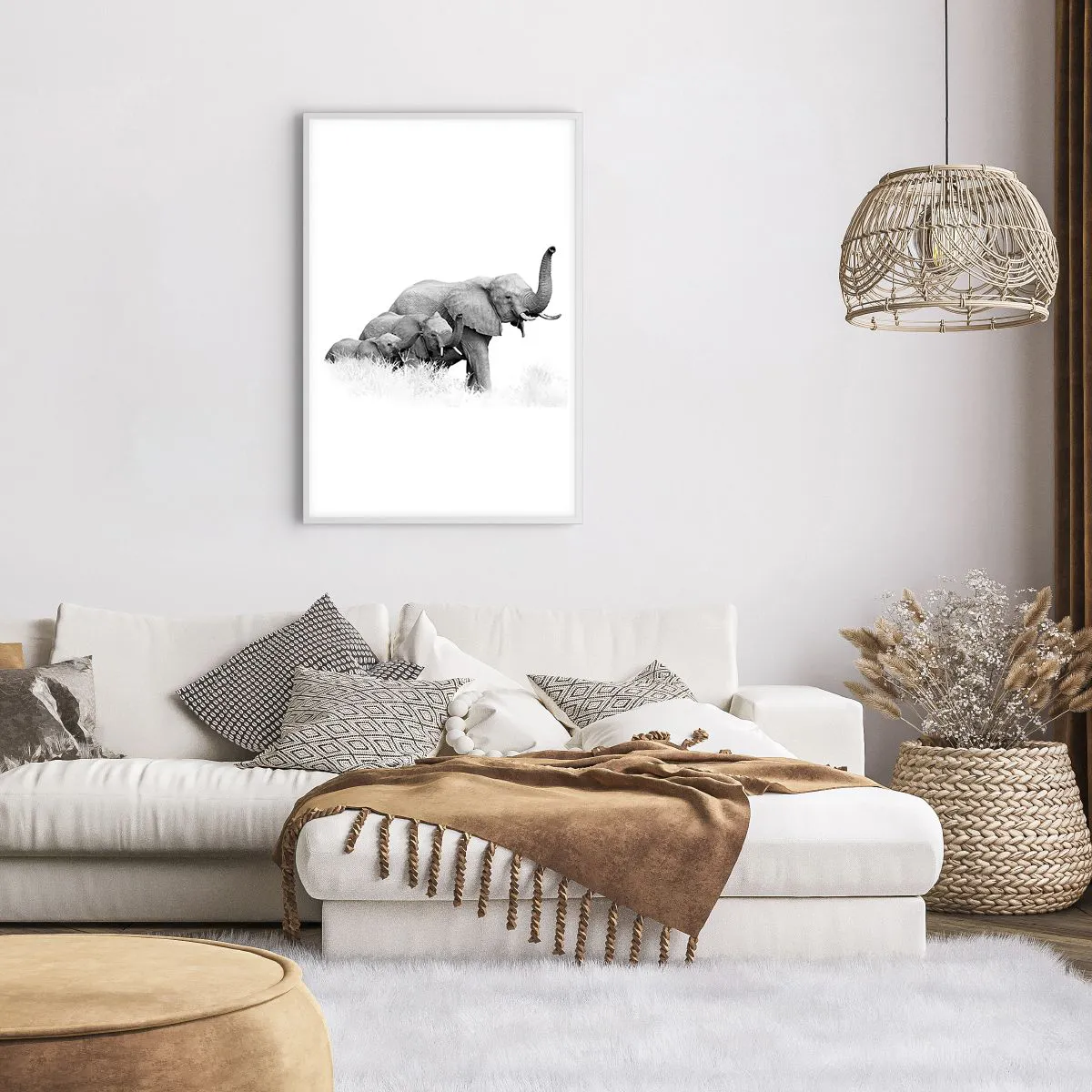 Affiche dans un cadre blanc - Poster - Un, deux, trois - 61x91 cm