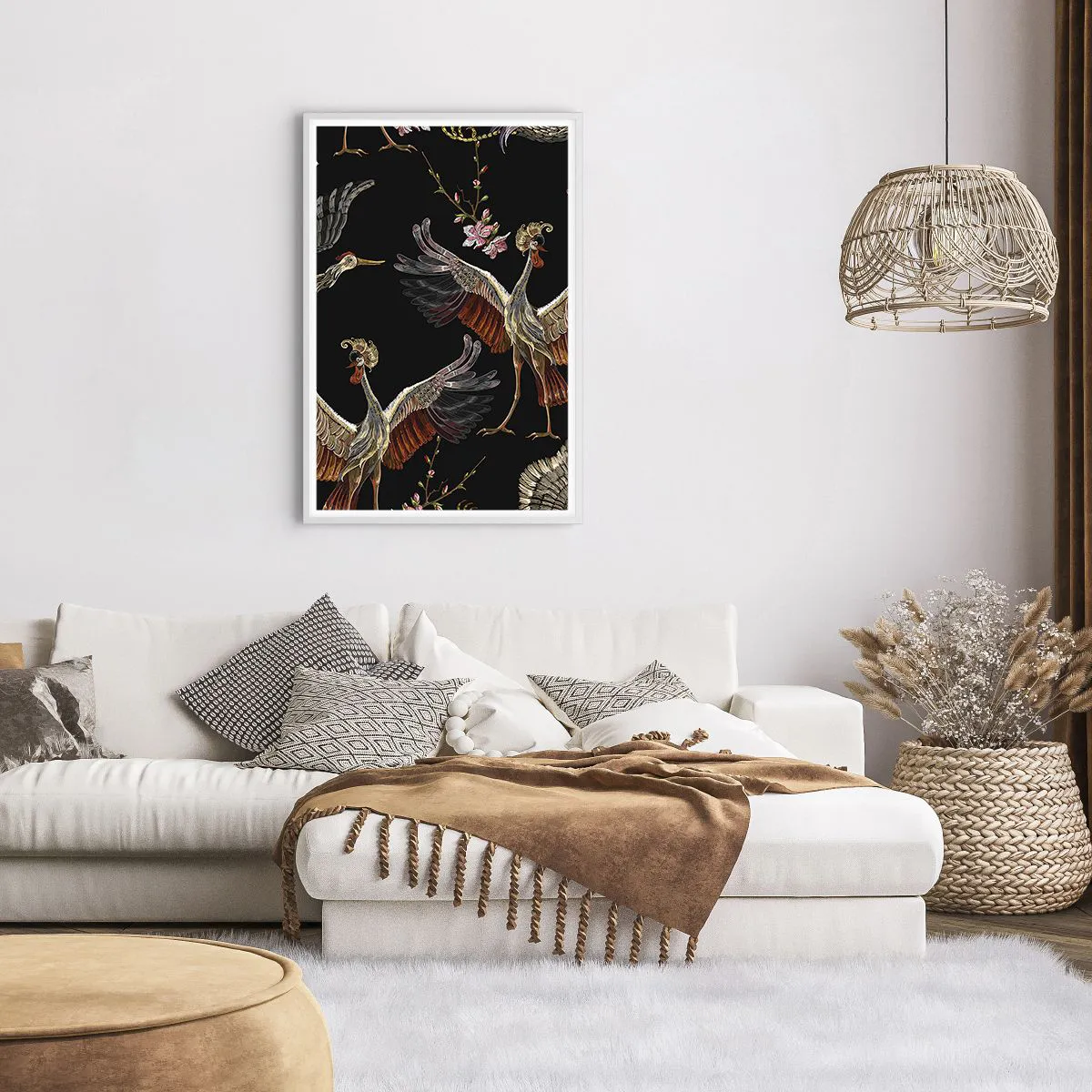 Affiche dans un cadre blanc - Poster - Un oiseau de conte de fées - 61x91 cm