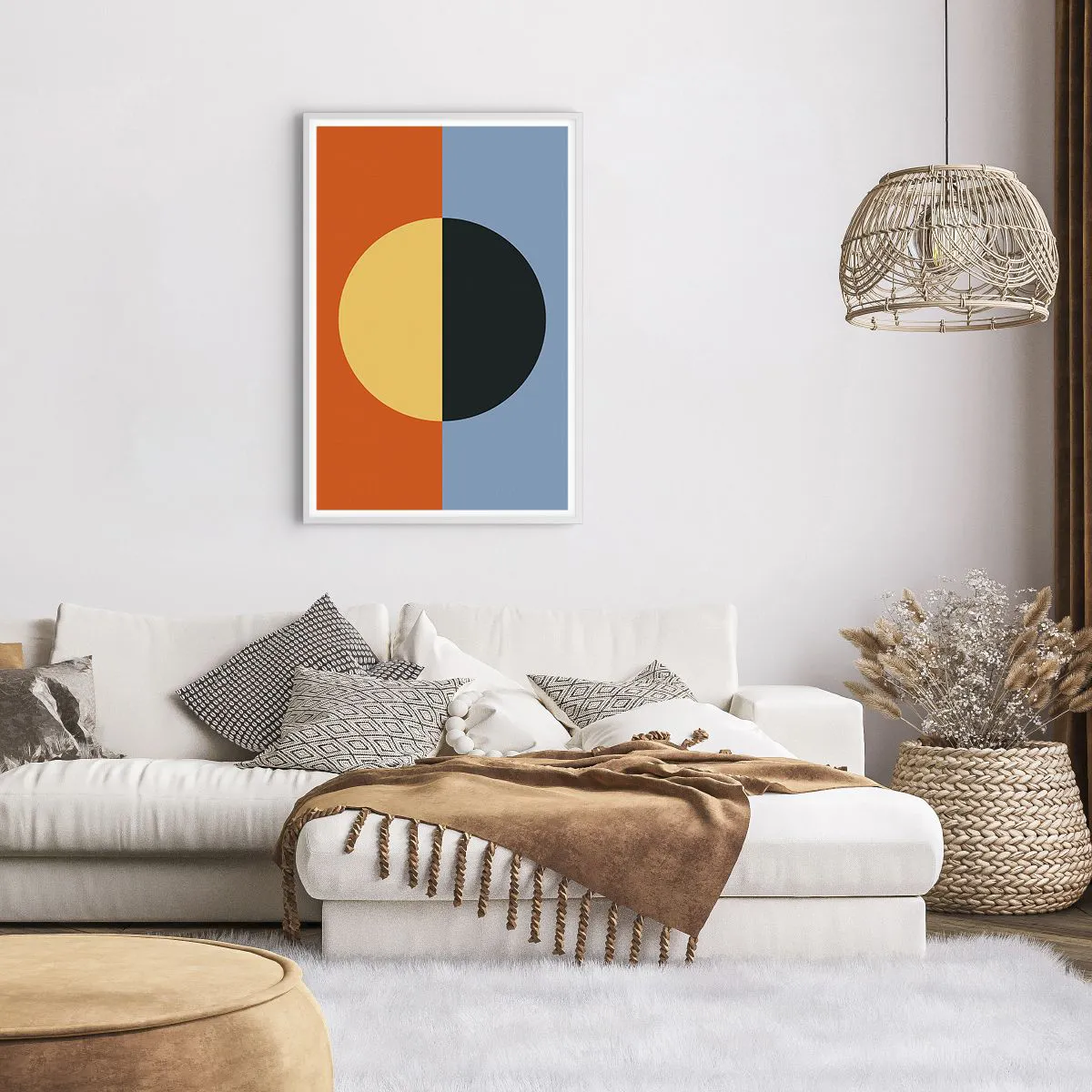 Poster in white frmae - Composition of Warm and Cool - 61x91 cm