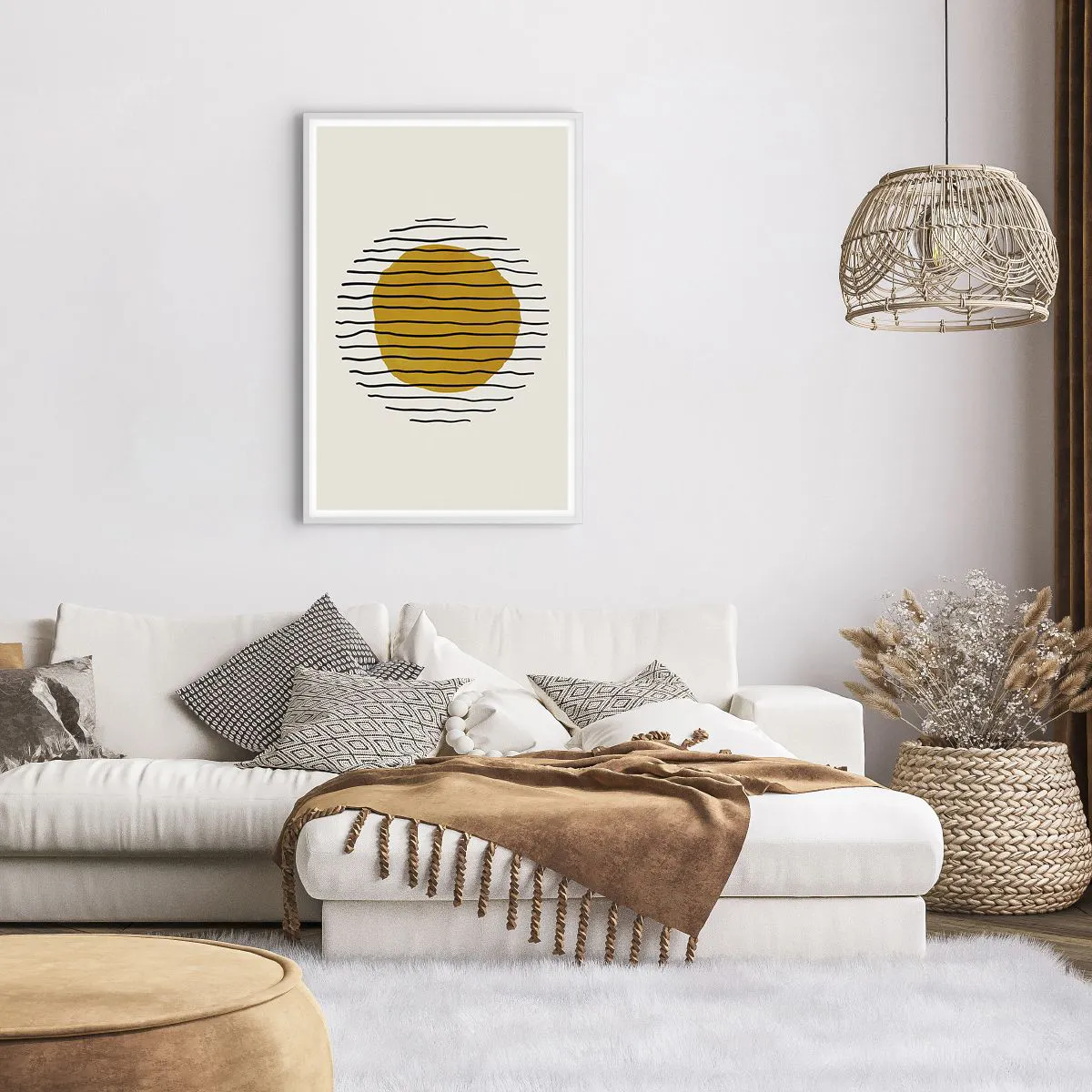 Affiche dans un cadre blanc - Poster - Abstraction tremblante de chaleur - 61x91 cm