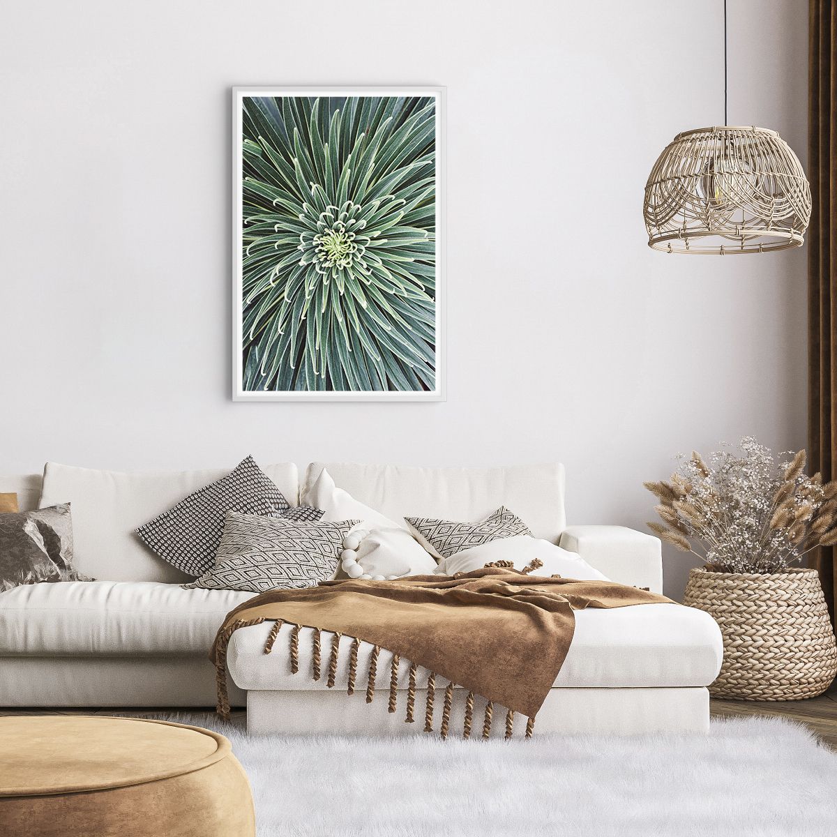 Poster in cornice bianca Fiore Di Agave, Poster in cornice bianca Agave, Poster in cornice bianca Fiori, Poster in cornice bianca Tropici, Poster in cornice bianca Esotico