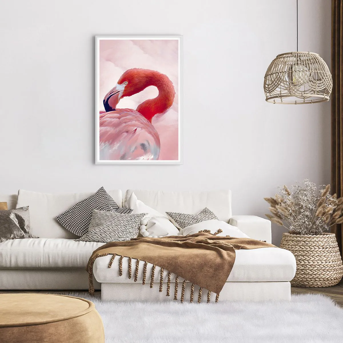 Poster in white frmae - Bird Look - 61x91 cm