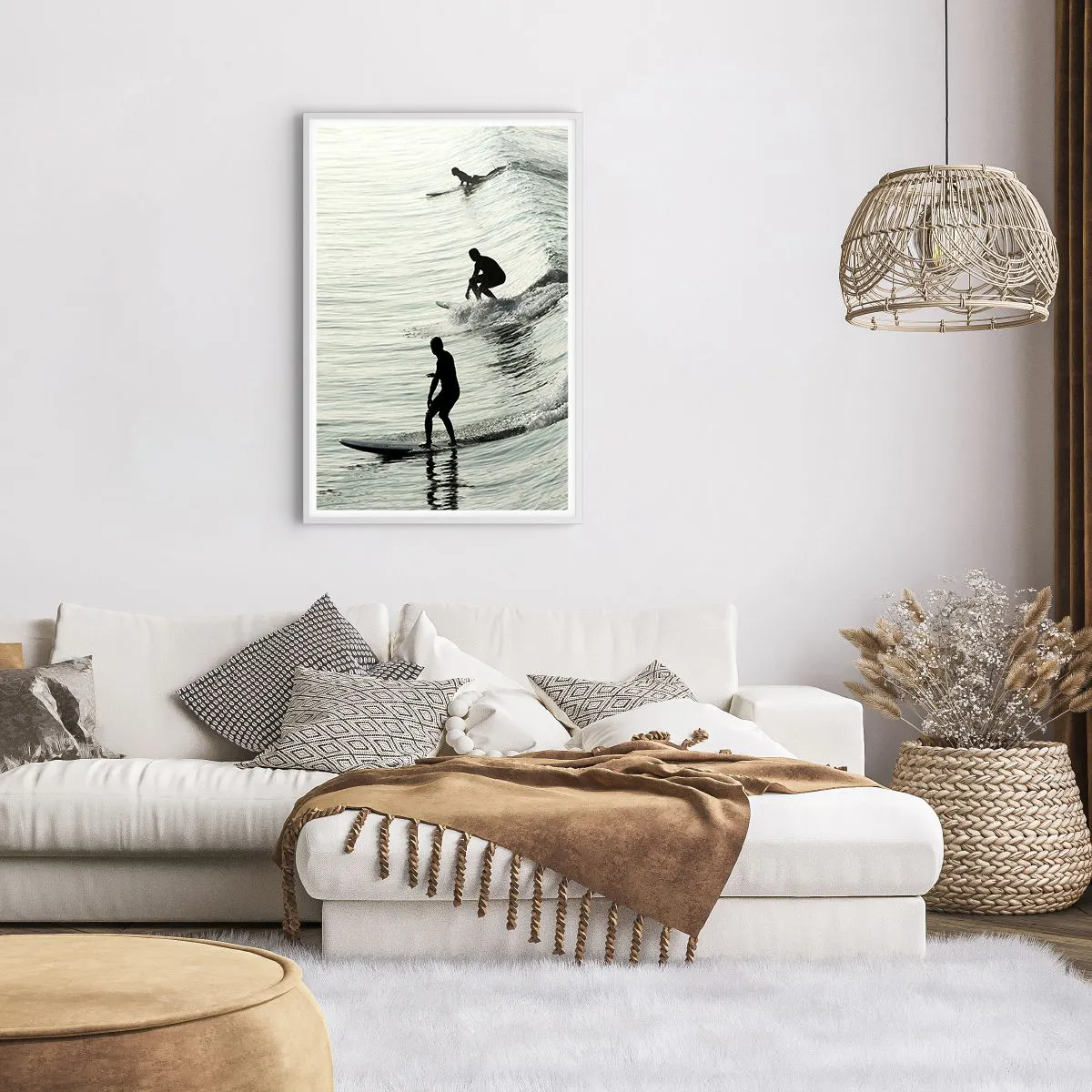 Poster in een witte lijst - Om de golf te ontmoeten - 61x91 cm