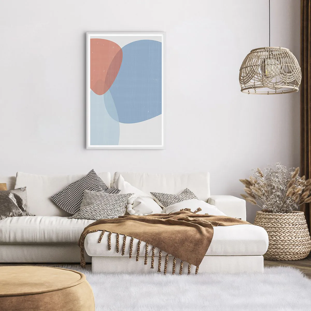 Affisch i vit ram - Pastellfärgade relationer - 61x91 cm